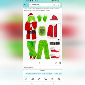 7 piece grinch costume